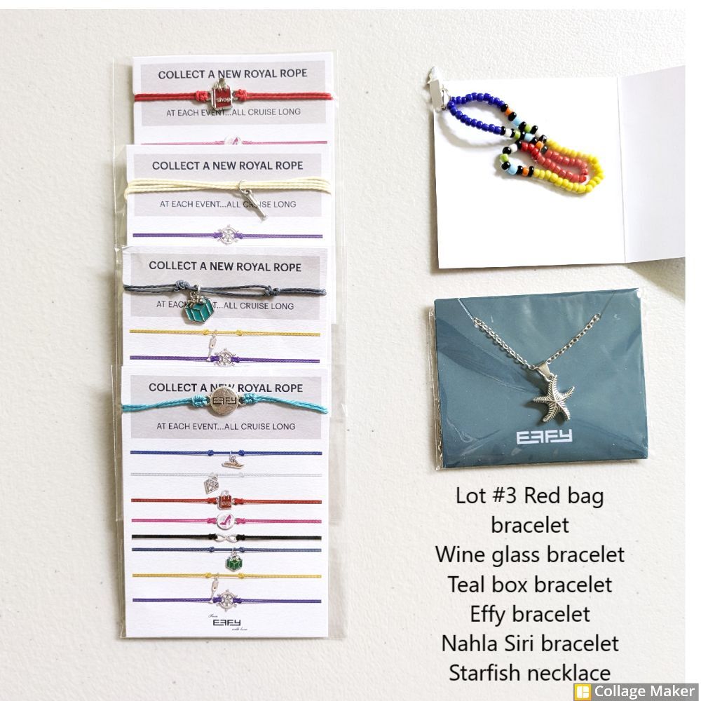 EFFY Royal Caribbean 4 Rope Bracelets Nahla Siri Bracelet Starfish Necklace